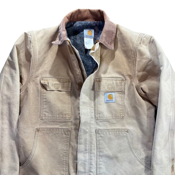 Vintage Carhartt C04 BRN Blanket Lined Traditional Coat Chore canvas USA 38R